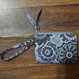 Vera Bradley Blue and Gray Patterned Wristlet